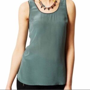 Maeve by Antrhopologie Green Silk Cami Tank Size 2